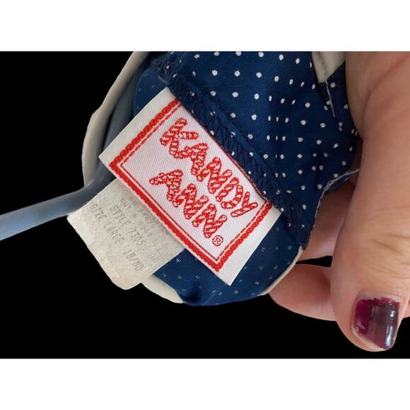 Vintage Sailor Dress Baby Girls Size 18M Blue White Peter Pan Collar Swing Skirt - Picture 7 of 10